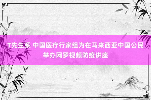 T先生系 中国医疗行家组为在马来西亚中国公民举办网罗视频防疫讲座