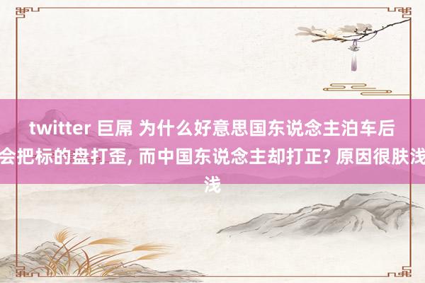 twitter 巨屌 为什么好意思国东说念主泊车后会把标的盘打歪， 而中国东说念主却打正? 原因很肤浅